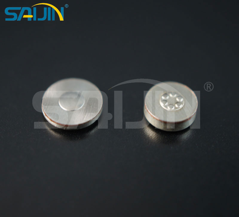 加工定制圓形紐扣銀片觸點(diǎn) 復(fù)合銀觸頭繼電器焊接點(diǎn)五金配件現(xiàn)貨供應(yīng)